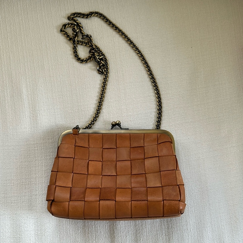 Brown leather purse